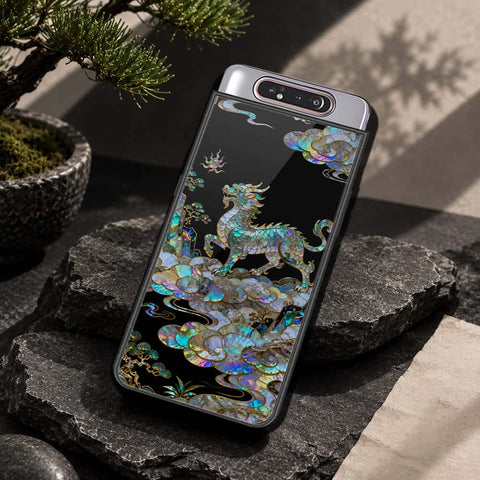 Samsung Galaxy A80 Cover - Pearl Dynasty Series - HQ Ultra Shine Premium Infinity Glass Soft Silicon Borders Case