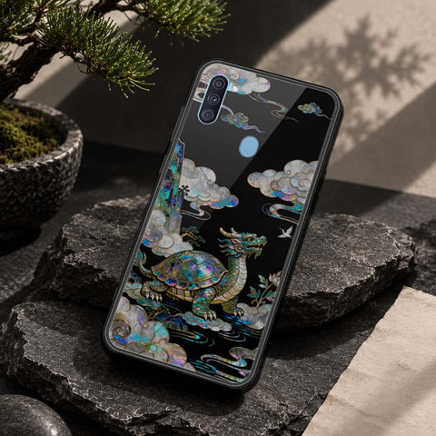 Samsung Galaxy M11 Cover - Pearl Dynasty Series - HQ Ultra Shine Premium Infinity Glass Soft Silicon Borders Case