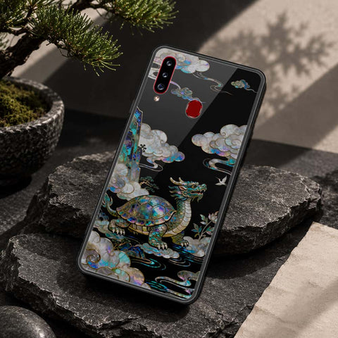 Samsung Galaxy A20s Cover - Pearl Dynasty Series - HQ Ultra Shine Premium Infinity Glass Soft Silicon Borders Case