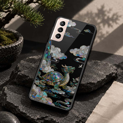 Samsung Galaxy S21 Plus 5G Cover - Pearl Dynasty Series - HQ Ultra Shine Premium Infinity Glass Soft Silicon Borders Case