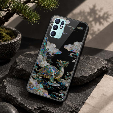 Oppo Reno 6 Cover - Pearl Dynasty Series - HQ Ultra Shine Premium Infinity Glass Soft Silicon Borders Case