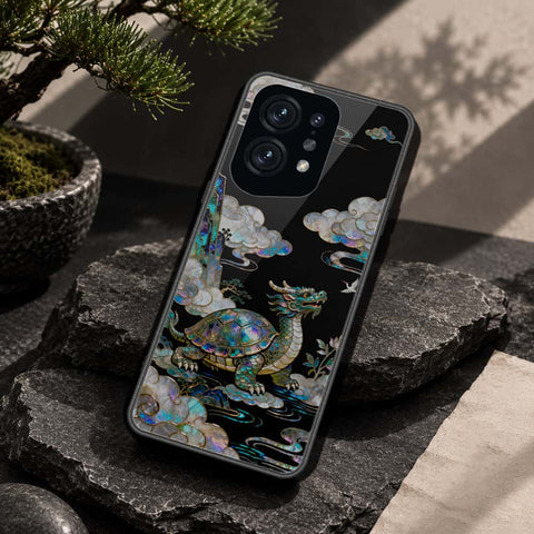 Oppo Find X5 Cover - Pearl Dynasty Series - HQ Ultra Shine Premium Infinity Glass Soft Silicon Borders Case
