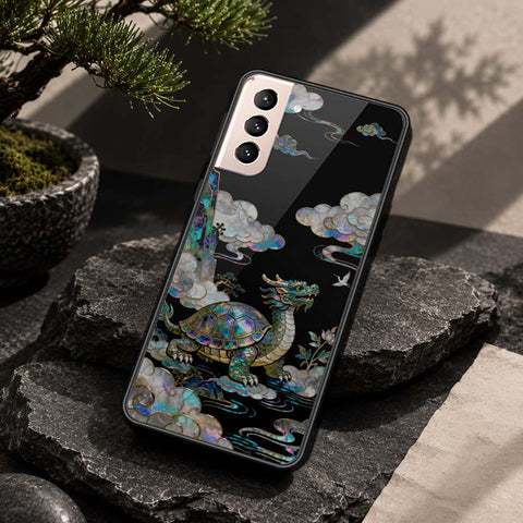 Samsung Galaxy S22 5G Cover - Pearl Dynasty Series - HQ Ultra Shine Premium Infinity Glass Soft Silicon Borders Case