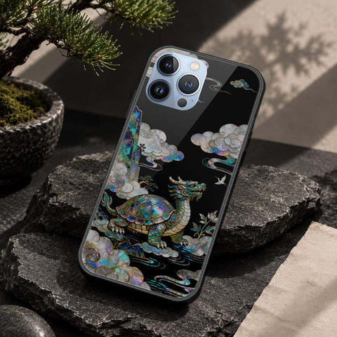 iPhone 14 Pro Max Cover - Pearl Dynasty Series - HQ Ultra Shine Premium Infinity Glass Soft Silicon Borders Case