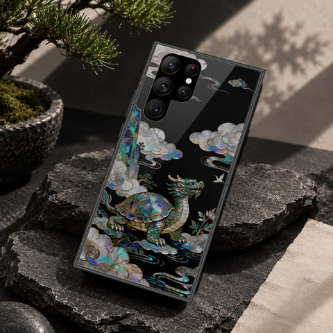 Samsung Galaxy S23 Ultra 5G Cover - Pearl Dynasty Series - HQ Ultra Shine Premium Infinity Glass Soft Silicon Borders Case