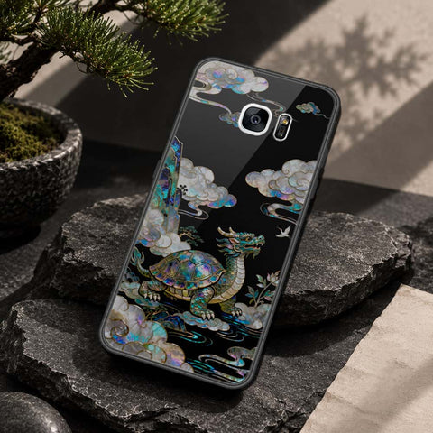 Samsung Galaxy S7 Edge Cover - Pearl Dynasty Series - HQ Ultra Shine Premium Infinity Glass Soft Silicon Borders Case