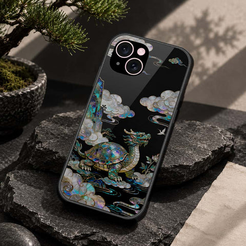 iPhone 15 Cover - Pearl Dynasty Series - HQ Ultra Shine Premium Infinity Glass Soft Silicon Borders Case