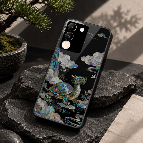 Vivo V29e Cover - Pearl Dynasty Series - HQ Ultra Shine Premium Infinity Glass Soft Silicon Borders Case