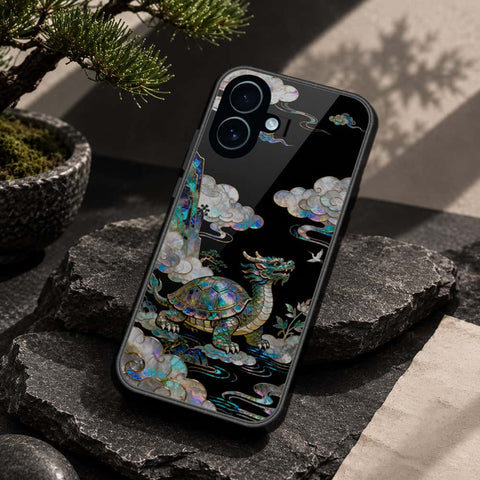iPhone 18 - Pearl Dynasty Series - HQ Ultra Shine Premium Infinity Glass Soft Silicon Borders Case
