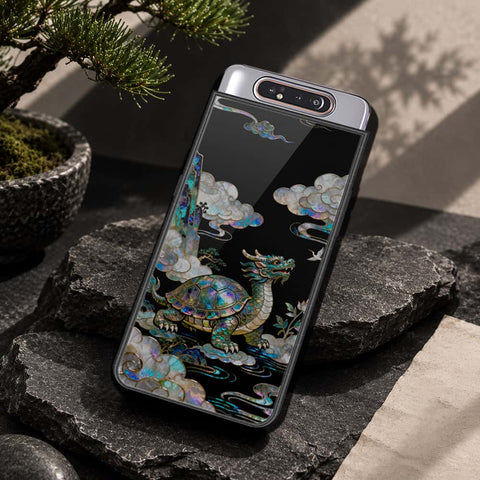 Samsung Galaxy A80 Cover - Pearl Dynasty Series - HQ Ultra Shine Premium Infinity Glass Soft Silicon Borders Case