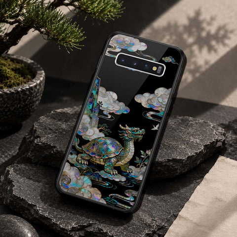 Samsung Galaxy S10 Cover - Pearl Dynasty Series - HQ Ultra Shine Premium Infinity Glass Soft Silicon Borders Case