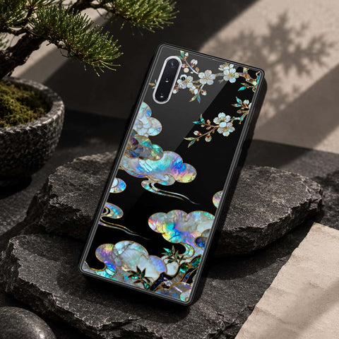 Samsung Galaxy Note 10 Plus Cover - Pearl Dynasty Series - HQ Ultra Shine Premium Infinity Glass Soft Silicon Borders Case