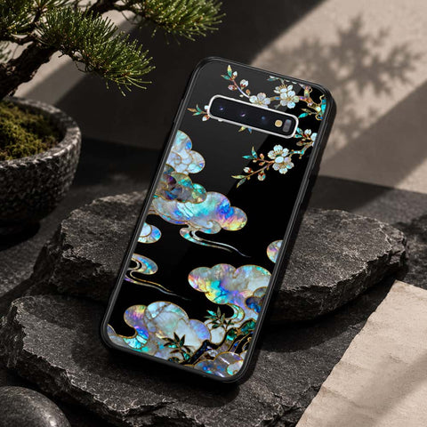 Samsung Galaxy S10 Cover - Pearl Dynasty Series - HQ Ultra Shine Premium Infinity Glass Soft Silicon Borders Case