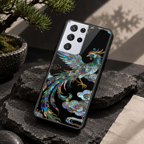 Samsung Galaxy S21 Ultra 5G Cover - Pearl Dynasty Series - HQ Ultra Shine Premium Infinity Glass Soft Silicon Borders Case