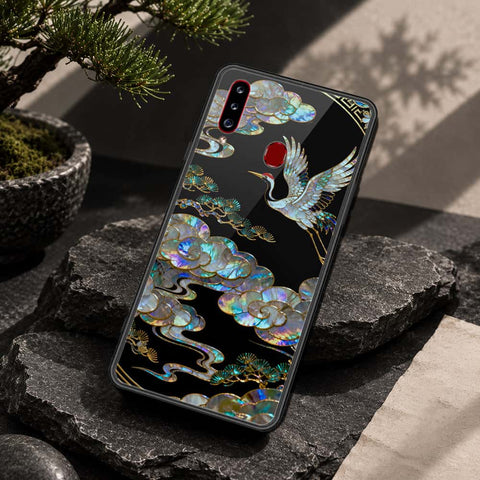 Samsung Galaxy A20s Cover - Pearl Dynasty Series - HQ Ultra Shine Premium Infinity Glass Soft Silicon Borders Case