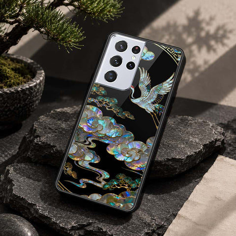 Samsung Galaxy S21 Ultra 5G Cover - Pearl Dynasty Series - HQ Ultra Shine Premium Infinity Glass Soft Silicon Borders Case