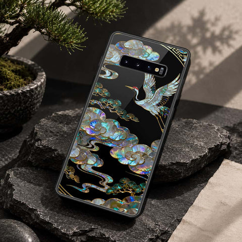 Samsung Galaxy S10 Plus Cover - Pearl Dynasty Series - HQ Ultra Shine Premium Infinity Glass Soft Silicon Borders Case