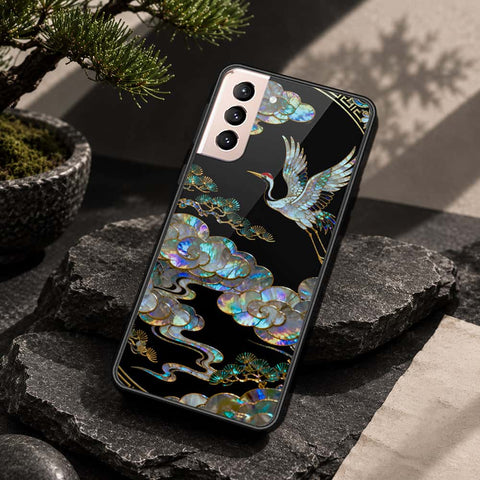 Samsung Galaxy S21 FE 5G Cover - Pearl Dynasty Series - HQ Ultra Shine Premium Infinity Glass Soft Silicon Borders Case