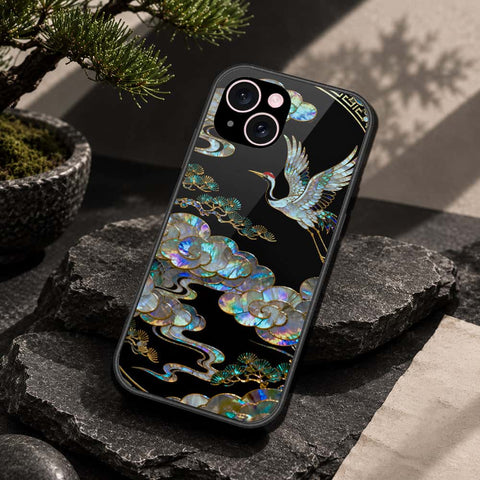 iPhone 15 Plus Cover - Pearl Dynasty Series - HQ Ultra Shine Premium Infinity Glass Soft Silicon Borders Case