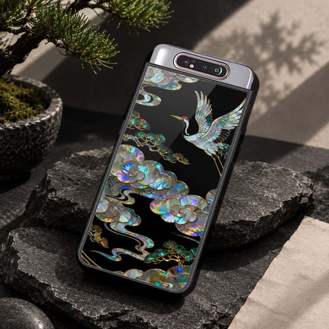 Samsung Galaxy A80 Cover - Pearl Dynasty Series - HQ Ultra Shine Premium Infinity Glass Soft Silicon Borders Case