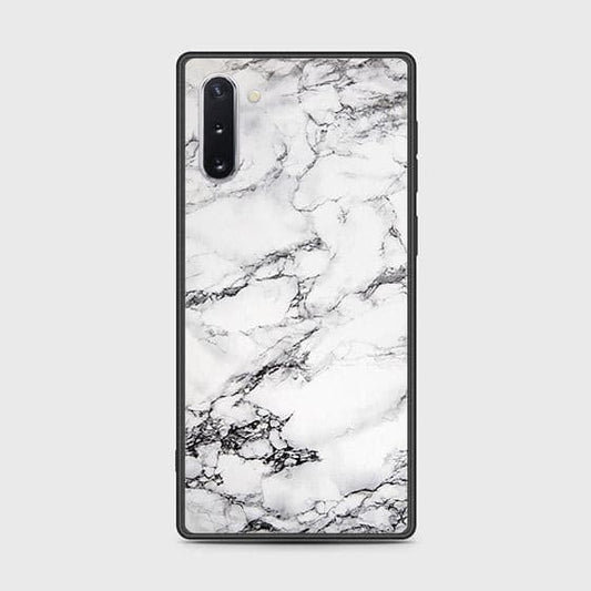 Samsung Galaxy Note 10 Cover - White Marble Series - D55 -HQ Ultra Shine Premium Infinity Glass Soft Silicon Borders Case ( Fast Delivery )
