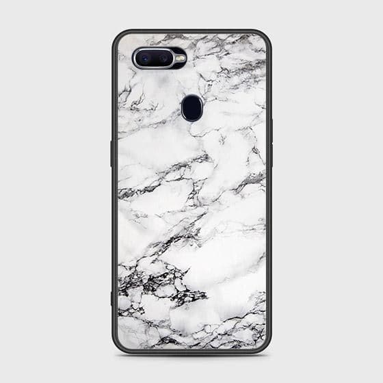 Oppo F9 / F9 Pro Cover - White Marble Series - D16 - HQ Ultra Shine Premium Infinity Glass Soft Silicon Borders Case ( Fast Delivery )