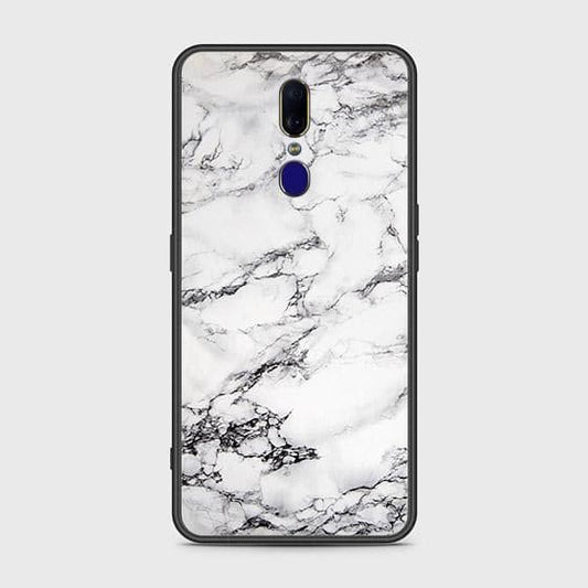 Oppo F11 Cover - White Marble Series - HQ Ultra Shine Premium Infinity Glass Soft Silicon Borders Case (Fast Delivery)