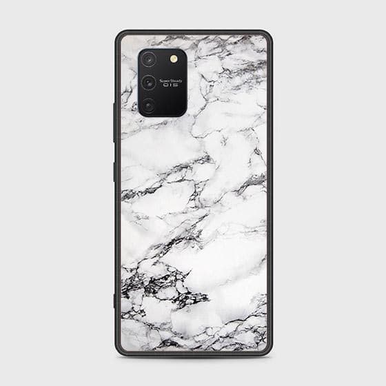 Samsung Galaxy M80s Cover - White Marble Series - HQ Ultra Shine Premium Infinity Glass Soft Silicon Borders Case