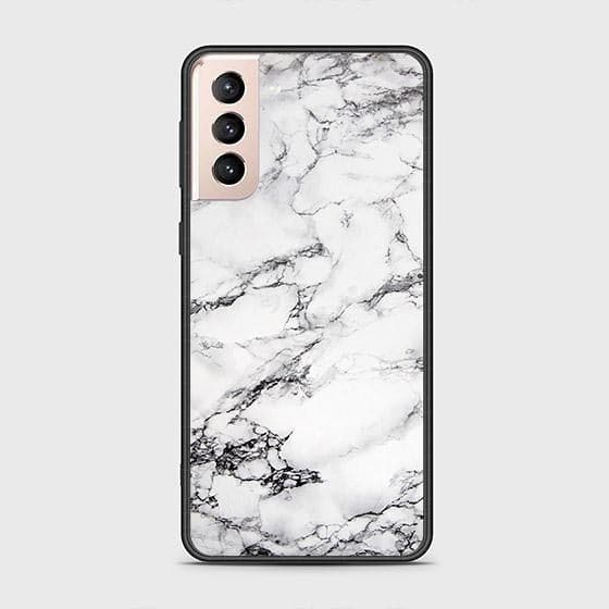 Samsung Galaxy S21 FE 5G Cover - White Marble Series - D386- HQ Ultra Shine Premium Infinity Glass Soft Silicon Borders Case ( Fast Delivery )