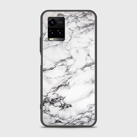 Vivo Y21e Cover - White Marble Series - D355 - HQ Ultra Shine Premium Infinity Glass Soft Silicon Borders Case ( Fast Delivery )