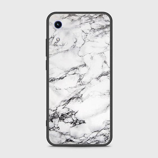 Huawei Honor Play 8A Cover - White Marble Series - HQ Ultra Shine Premium Infinity Glass Soft Silicon Borders Case