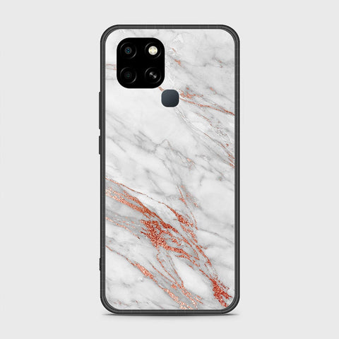 Infinix Smart 6 HD Cover- White Marble Series - HQ Ultra Shine Premium Infinity Glass Soft Silicon Borders Case