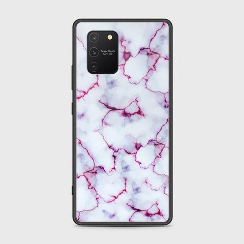 Samsung Galaxy M80s Cover - White Marble Series - HQ Ultra Shine Premium Infinity Glass Soft Silicon Borders Case