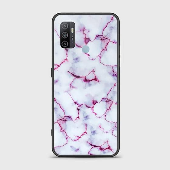 Oppo A53s Cover - White Marble Series - D362 - HQ Ultra Shine Premium Infinity Glass Soft Silicon Borders Case ( Fast Delivery )