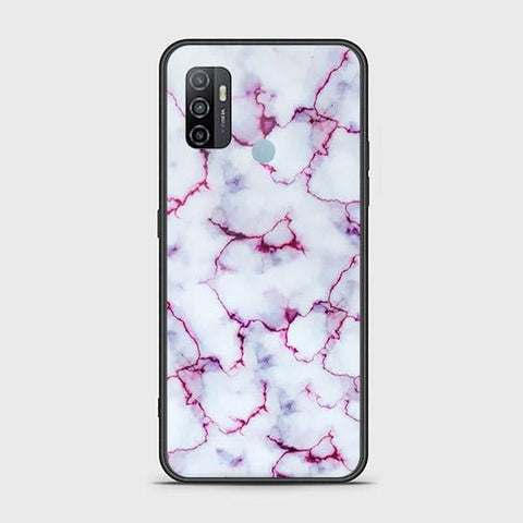 Oppo A53s Cover - White Marble Series - D362 - HQ Ultra Shine Premium Infinity Glass Soft Silicon Borders Case ( Fast Delivery )