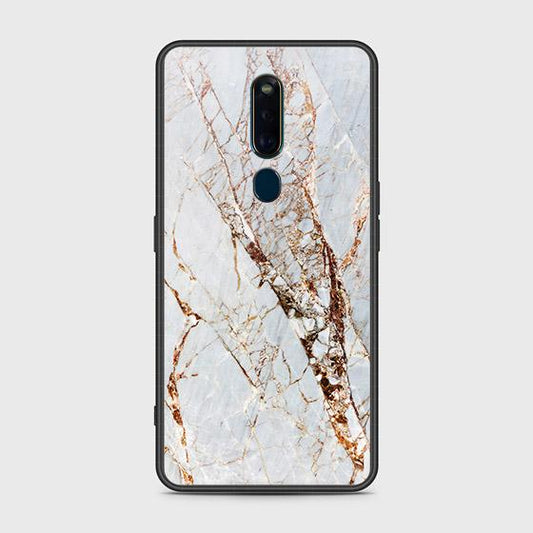 Oppo F11 Pro Cover - White Marble Series - D20 - HQ Ultra Shine Premium Infinity Glass Soft Silicon Borders Case ( Fast Delivery )