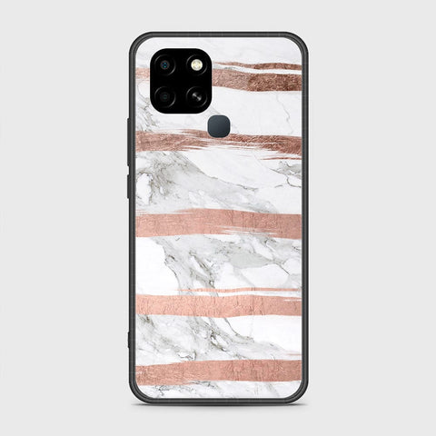 Infinix Smart 6 HD Cover- White Marble Series - HQ Ultra Shine Premium Infinity Glass Soft Silicon Borders Case