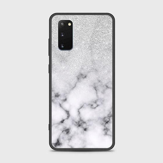 Samsung Galaxy S20 Cover - White Marble Series - D14 - HQ Ultra Shine Premium Infinity Glass Soft Silicon Borders Case ( Fast Deliver )