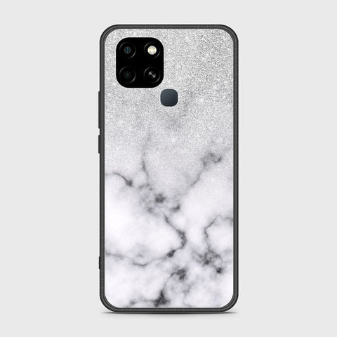 Infinix Smart 6 HD Cover- White Marble Series - HQ Ultra Shine Premium Infinity Glass Soft Silicon Borders Case