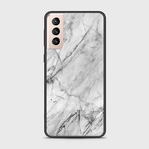 Samsung Galaxy S21 FE 5G Cover - White Marble Series - D386- HQ Ultra Shine Premium Infinity Glass Soft Silicon Borders Case ( Fast Delivery )
