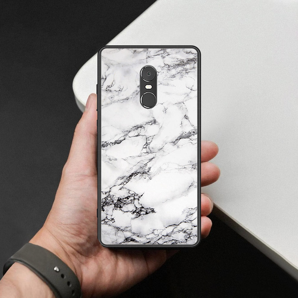 Xiaomi Redmi Note 4 / 4X Cover - White Marble Series - HQ Ultra Shine Premium Infinity Glass Soft Silicon Borders Case