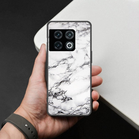 OnePlus 10 Pro Cover - White Marble Series - HQ Ultra Shine Premium Infinity Glass Soft Silicon Borders Case