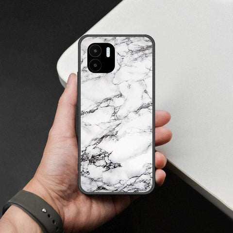 Xiaomi Redmi A2 Cover - White Marble Series - HQ Ultra Shine Premium Infinity Glass Soft Silicon Borders Case