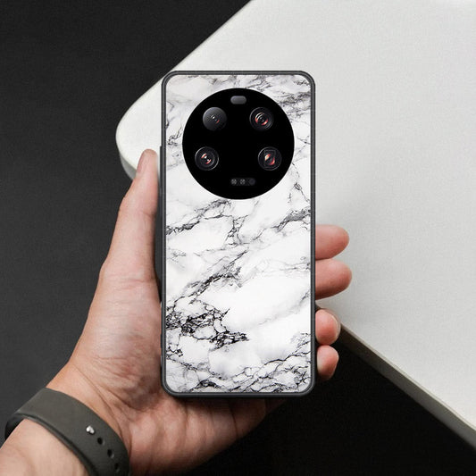Xiaomi 13 Ultra Cover - White Marble Series - HQ Ultra Shine Premium Infinity Glass Soft Silicon Borders Case