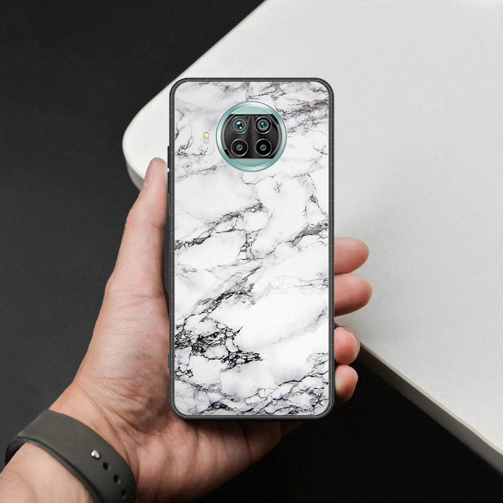 Xiaomi Redmi Note 9 Pro 5G Cover - White Marble Series - HQ Ultra Shine Premium Infinity Glass Soft Silicon Borders Case