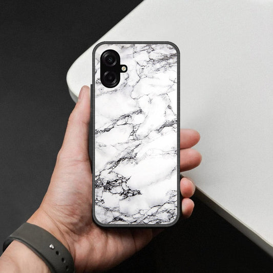 Samsung Galaxy M07 Cover - White Marble Series - HQ Ultra Shine Premium Infinity Glass Soft Silicon Borders Case