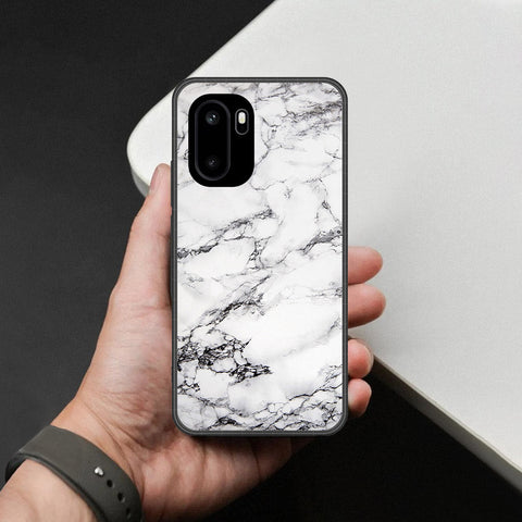 OnePlus Ace 6 Cover - White Marble Series - HQ Ultra Shine Premium Infinity Glass Soft Silicon Borders Case