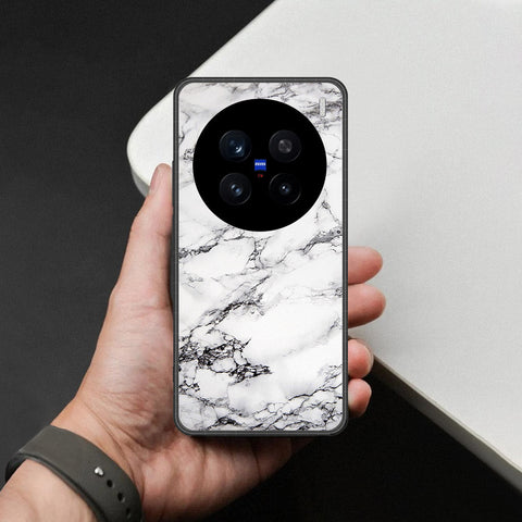 Vivo V7 Plus Cover - White Marble Series - HQ Ultra Shine Premium Infinity Glass Soft Silicon Borders Case