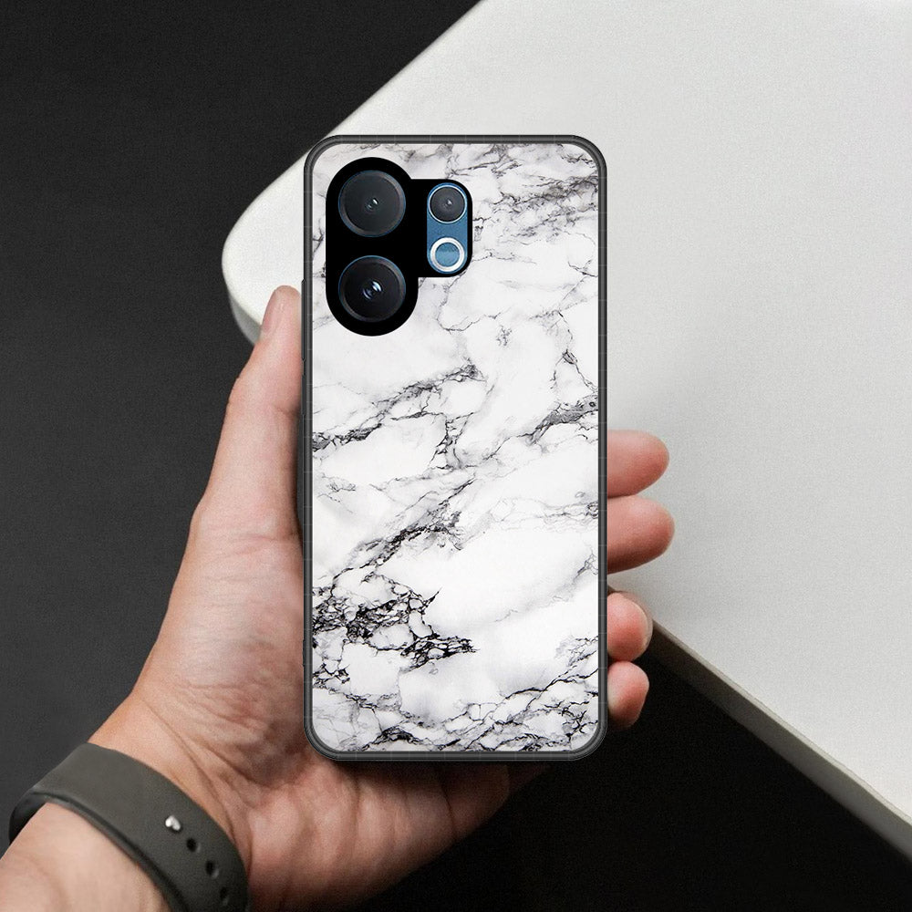 Vivo T4 Pro Cover - White Marble Series - HQ Ultra Shine Premium Infinity Glass Soft Silicon Borders Case