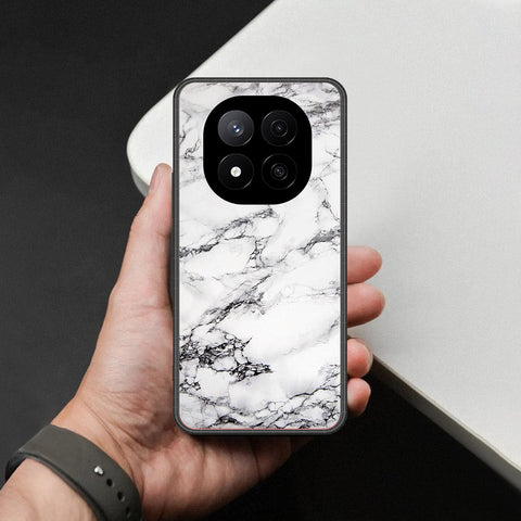 Xiaomi Redmi Note 14 Pro Plus 5G Cover - White Marble Series - HQ Ultra Shine Premium Infinity Glass Soft Silicon Borders Case